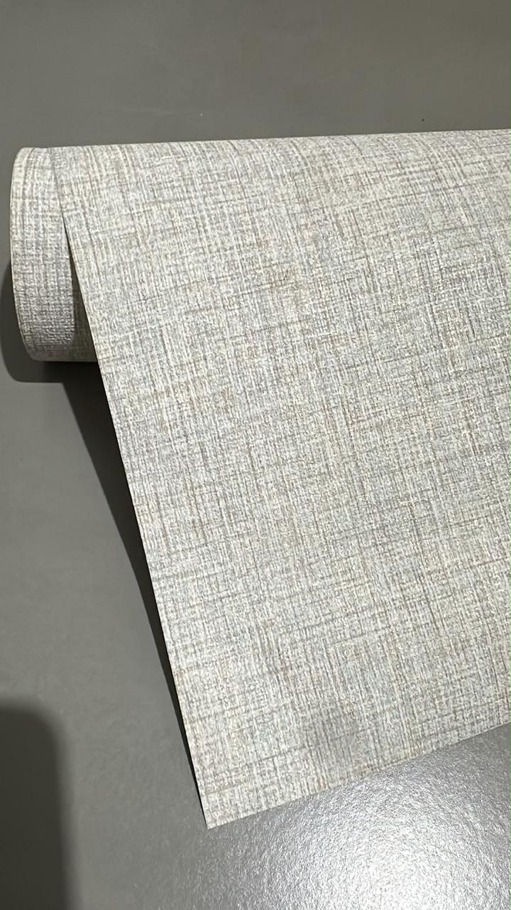 Papel de Parede Vinílico Linho Urbano Cinza