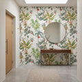 Papel de Parede Tropical folhagens branco - CES-TS18151
