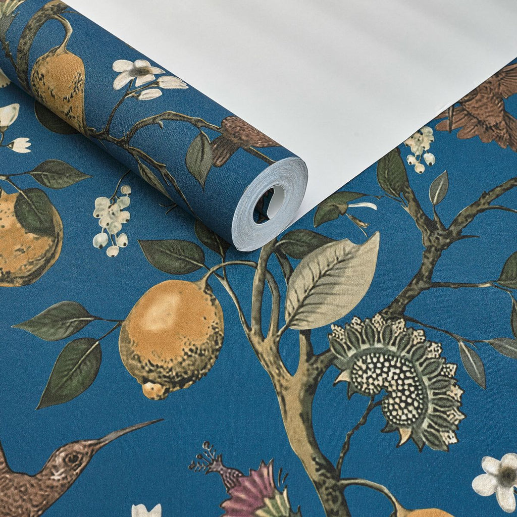 Papel de Parede Botânico blue com folhagens - CES-TS18281