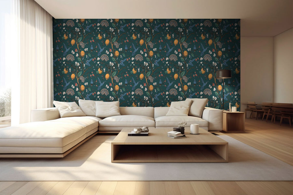 Papel de Parede Botânico green com folhagens - CES-TS18282