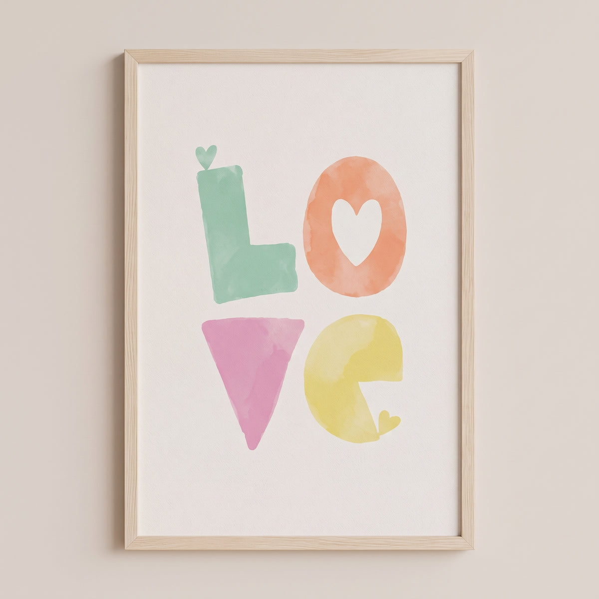 Quadro Infantil Love Baby Aquarela