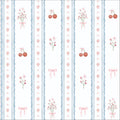 Papel de Parede Infantil Listrado Floral - 89877