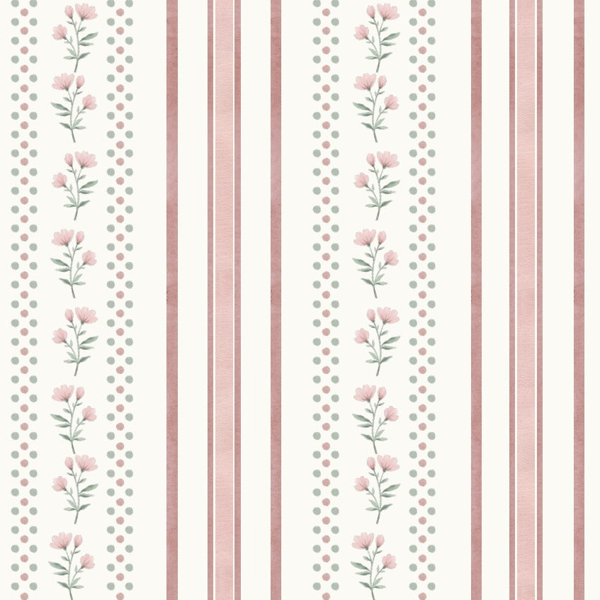 Infantil Listrado Floral Aquarela com Poás