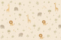 Papel de Parede infantil safári baby aquarela tons terrosos