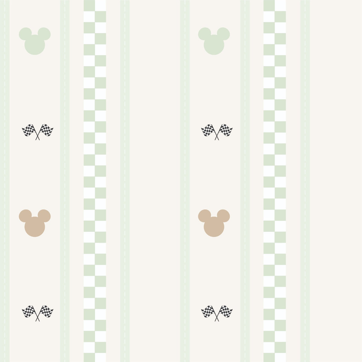 Papel de Parede mickey corrida verde listrado