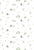 Toile de Jouy Inverno e Montanhas Verde - LG 2906