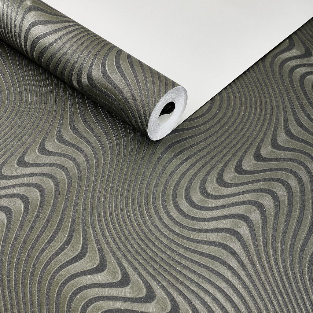 Papel de Parede geométrico ondas sinuosas 3D - VEN-BY3205