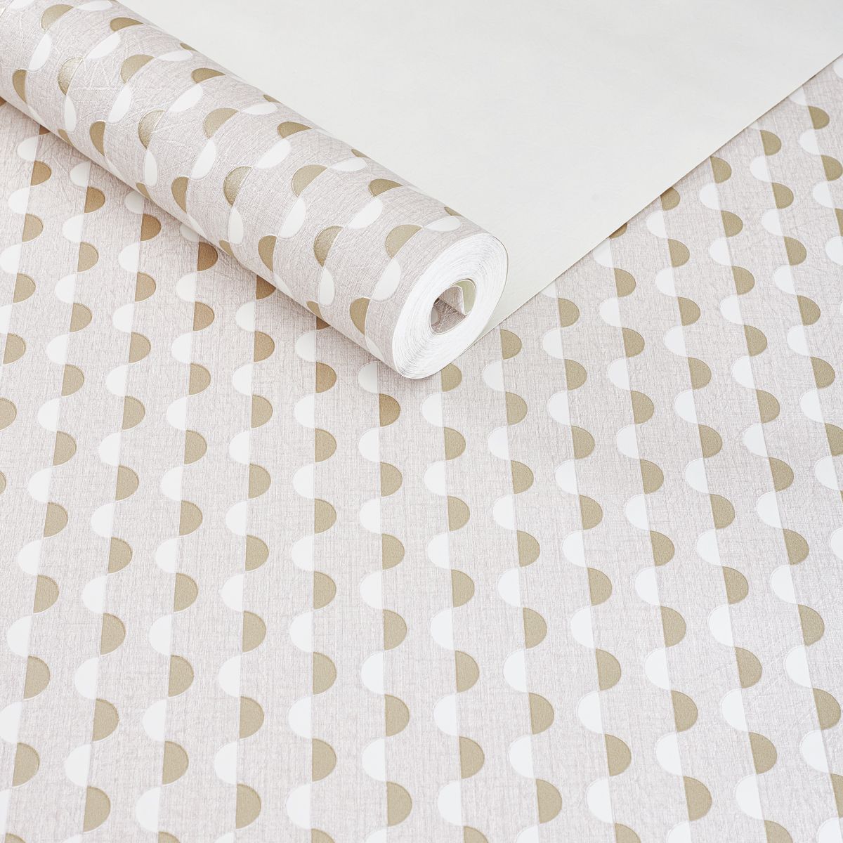 Papel de Parede geométrico arcos bege texturizado - VEN-UGG232201