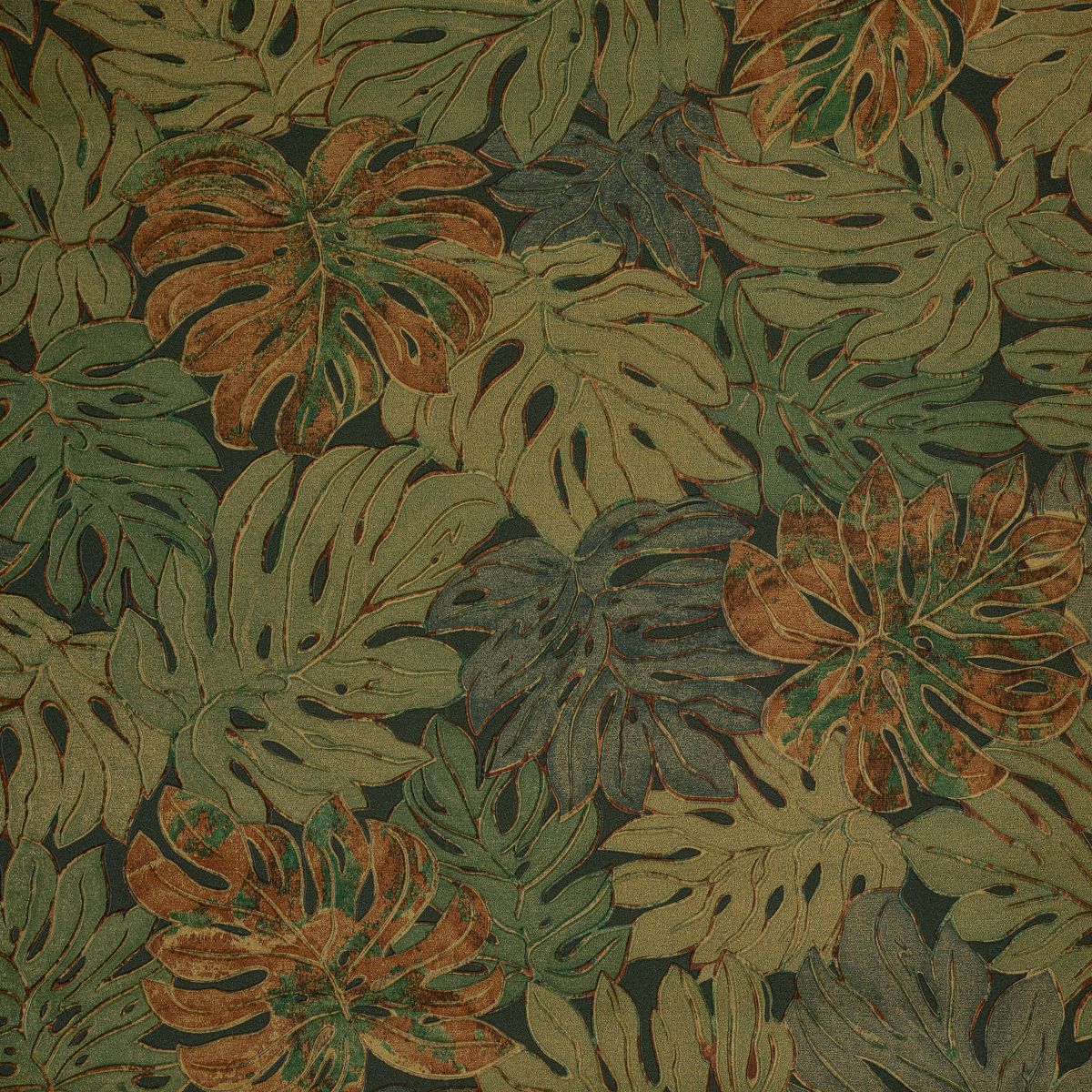 Papel de Parede folhas de costela de adão verde texturizado - VEN-UGG234401