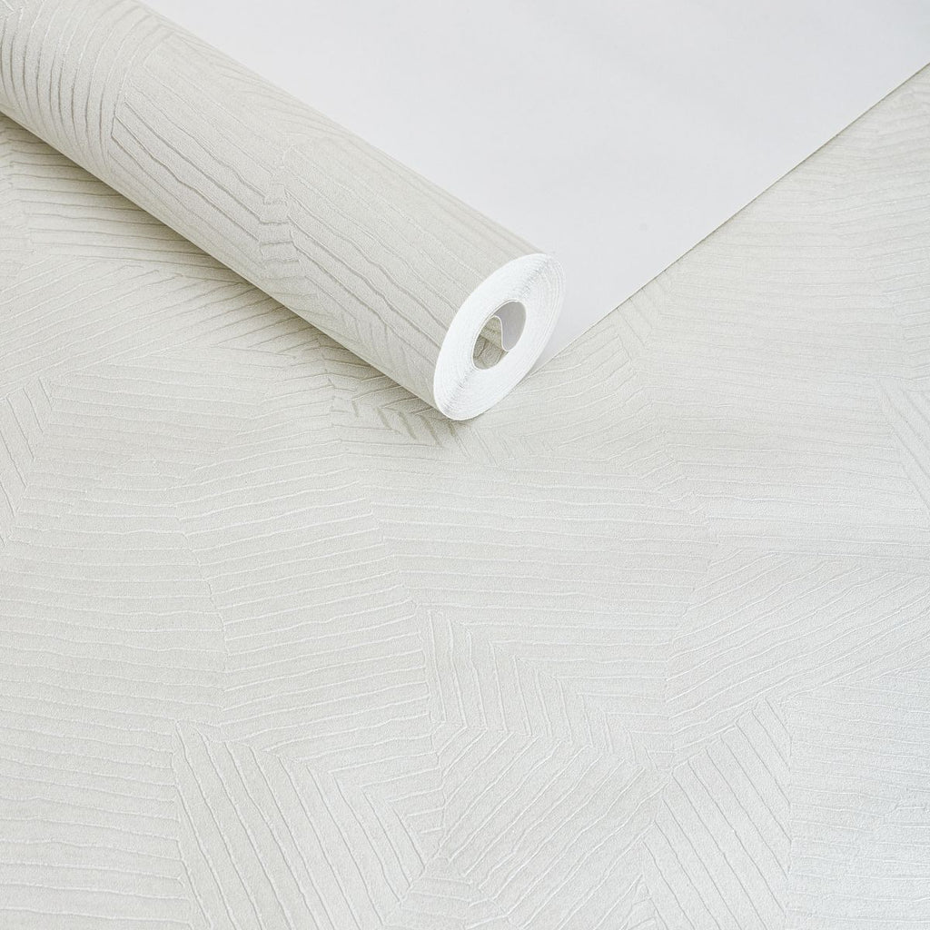 Papel de Parede geométrico off white moderno - VEN-YS979809