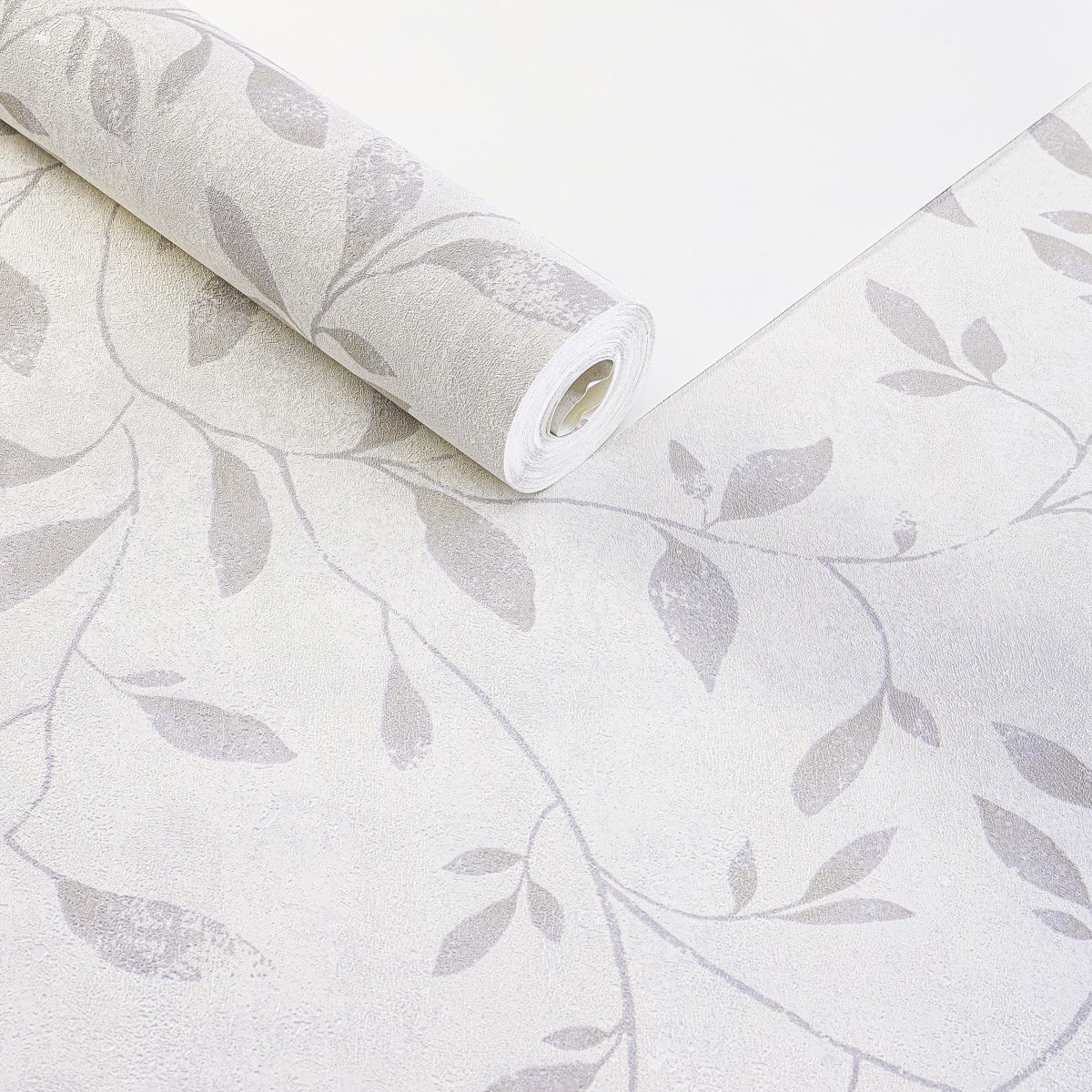 Papel de Parede  Folhagem delicada off white com textura - ZUM-T500-1