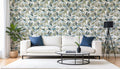 Papel de Parede Folhagem de salgueiro pinceladas azul - ZUM-T515-2