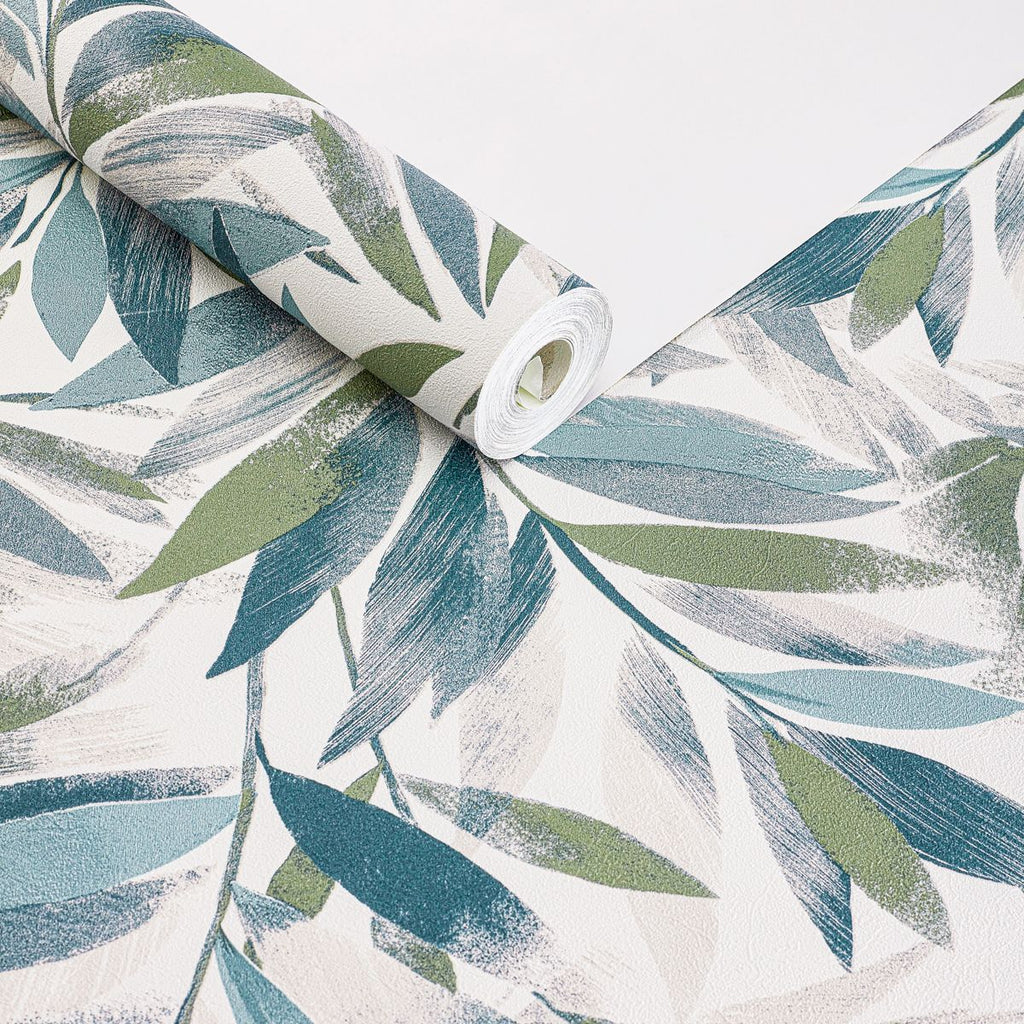 Papel de Parede Folhagem de salgueiro pinceladas azul - ZUM-T515-2