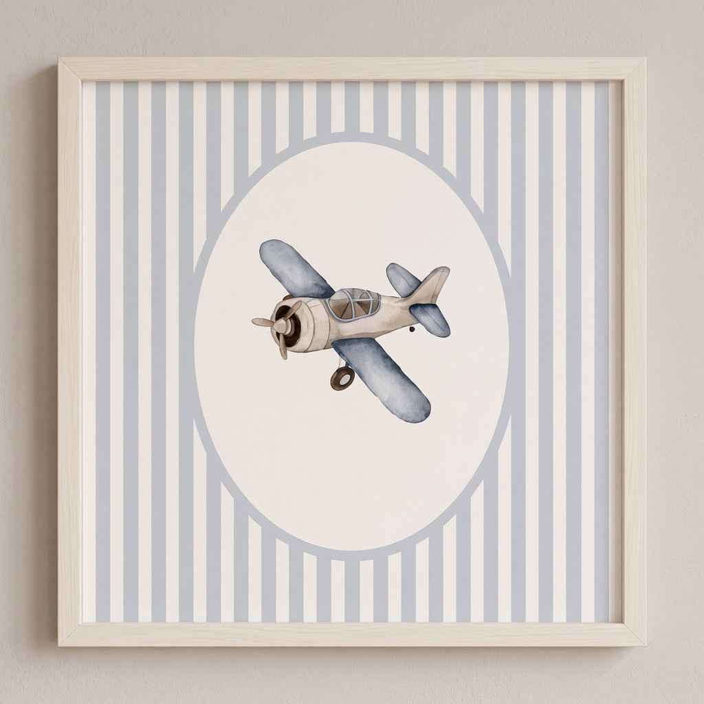 Quadro Infantil Aviãozinho Baby Aquarela