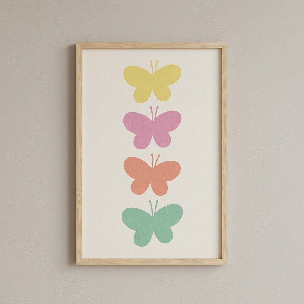 Quadro Infantil Borboletas Baby Aquarela