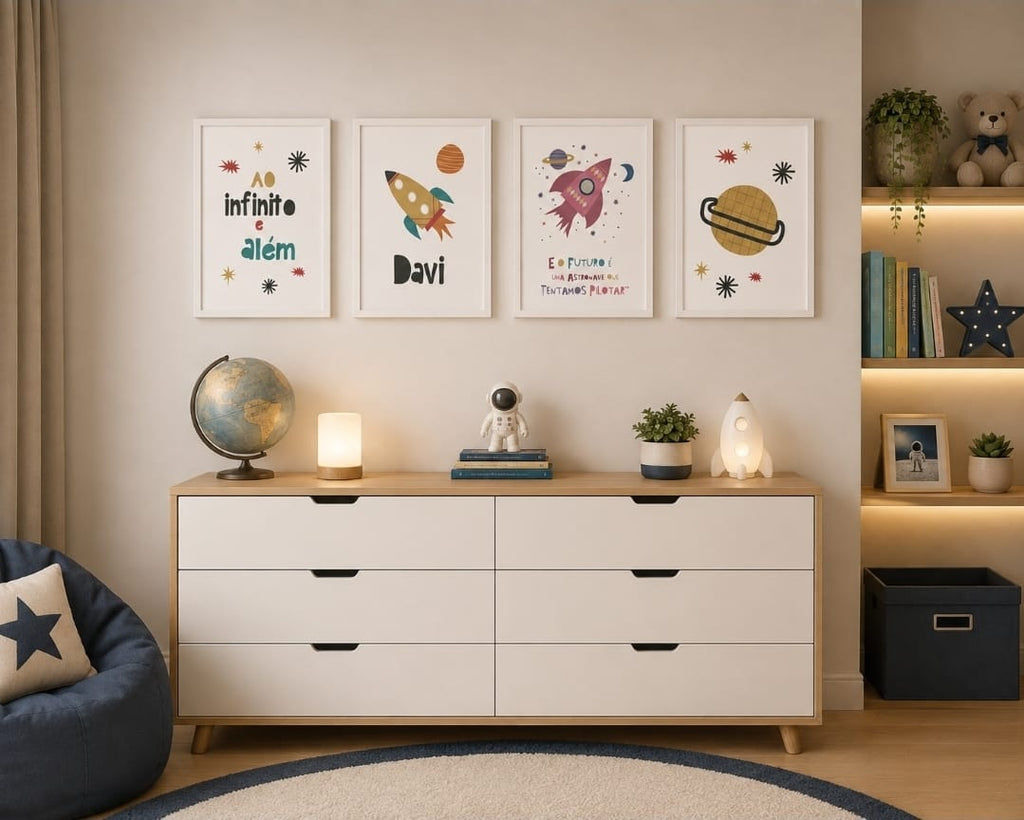 Quadro Infantil Foguete Baby Aquarela