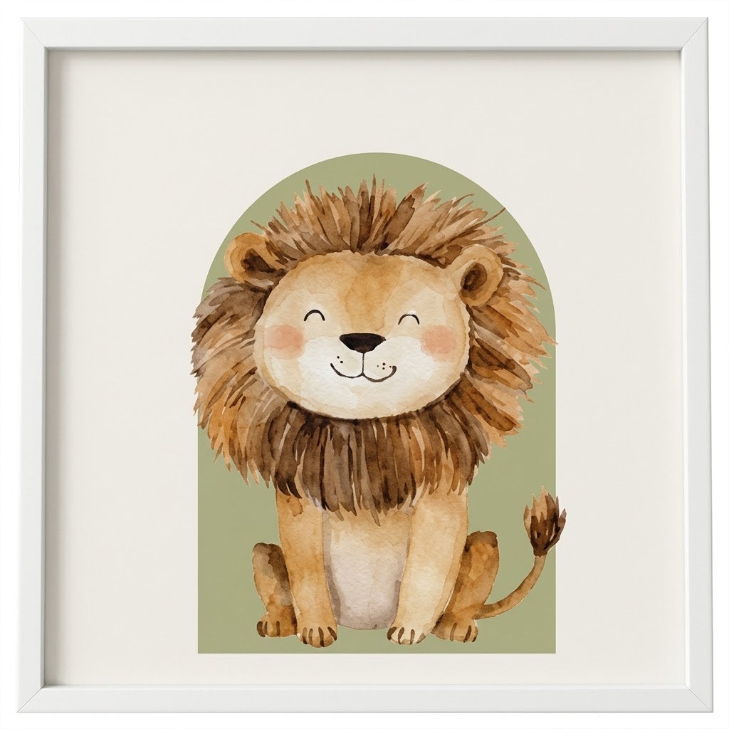 Kit Trio de Quadros Infantis Safari Baby Aquarela