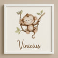 Quadro Infantil Macaquinho Personalizado com Nome