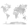 Papel de Parede Non Woven Mapa Mundo Aquarela Cinza