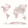 Papel de Parede Non Woven Mapa Mundo Aquarela Rosa