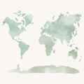 Papel de Parede Non Woven Mapa Mundo Aquarela Verde