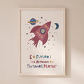Quadro Infantil Foguete e o Futuro Baby Aquarela