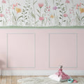 Papel de Parede Non Woven Boiserie Rosa