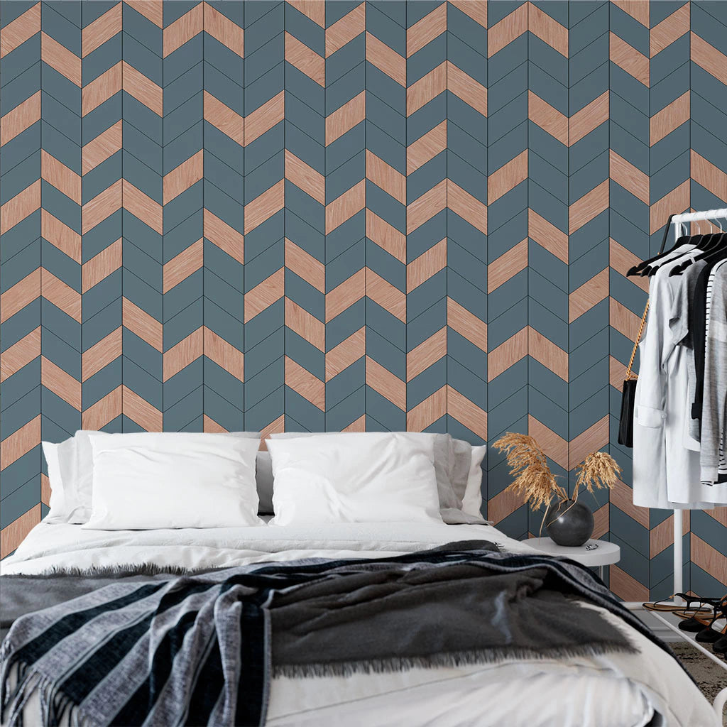 Papel de Parede Non Woven Chevron Wood