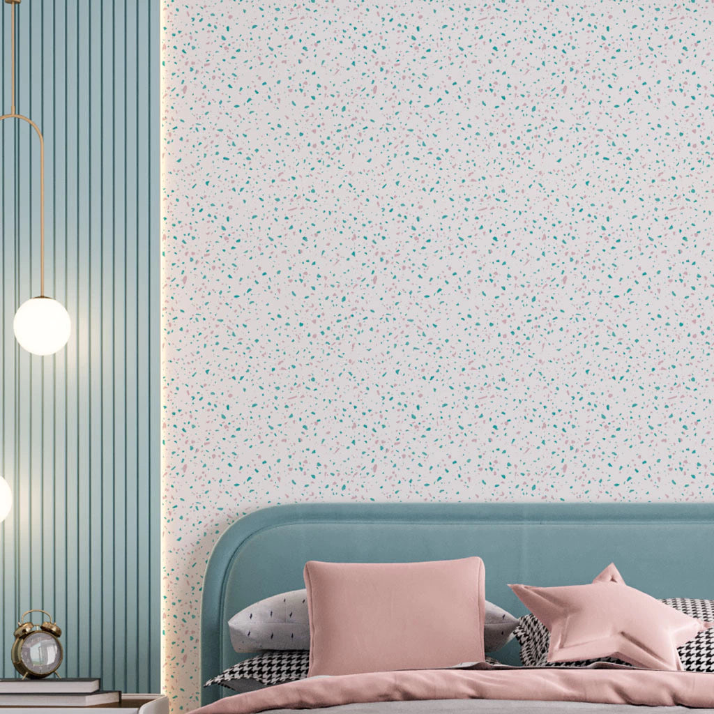Papel de Parede Non Woven Granilite Tiffany Gold e Rose