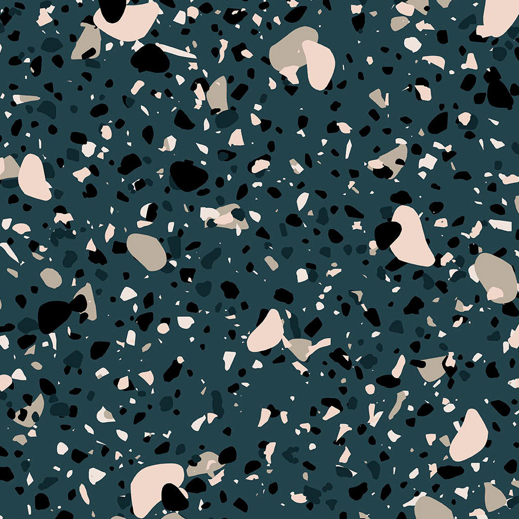 Papel de Parede Non Woven Terrazzo Azul Marinho