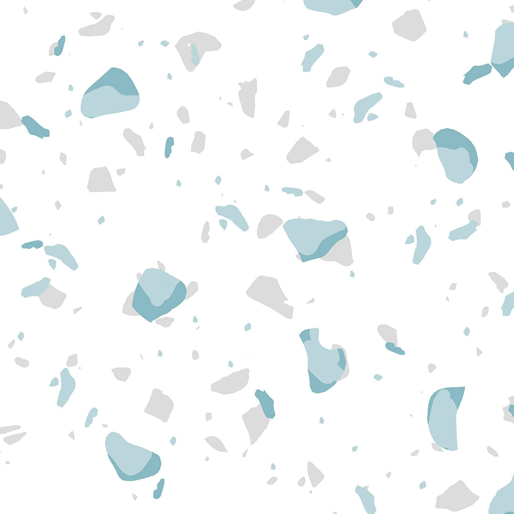 Papel de Parede Non Woven Terrazzo Clean Azul Claro
