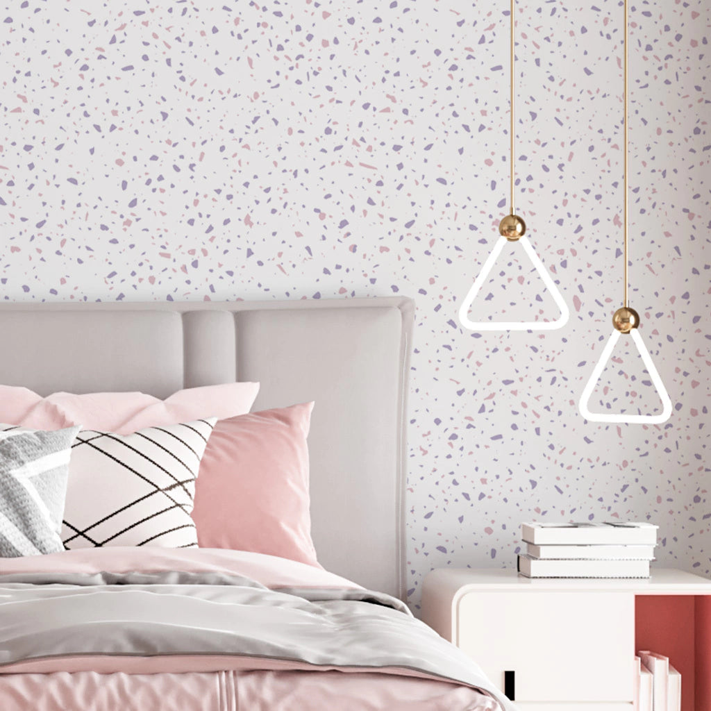 Papel de Parede Non Woven Granilite Rose e Roxo