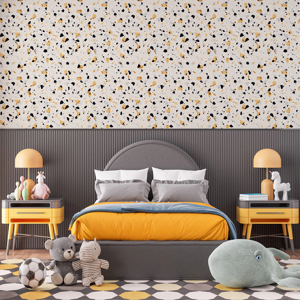 Papel de Parede Non Woven Terrazzo Amarelo
