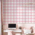 Papel de Parede Non Woven Xadrez Estonado Soft Rosa