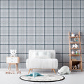 Papel de Parede Non Woven Xadrez Jeans Azul Soft